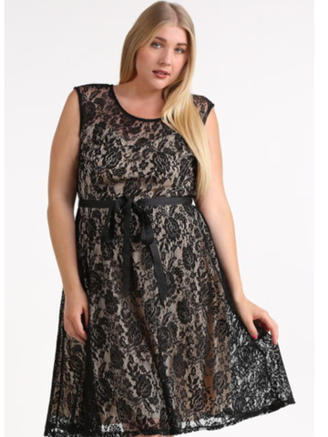 Laced Flared Dress - FantasticFit Boutique