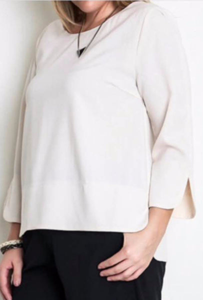 Classy Long Sleeve Almond Blouse - FantasticFit Boutique