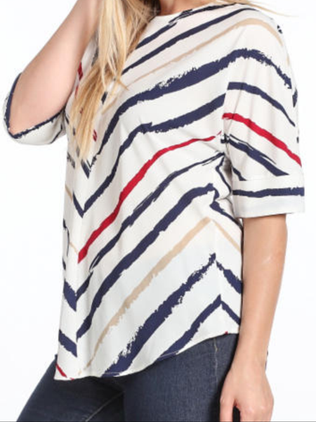 Tie Back Striped Top - FantasticFit Boutique