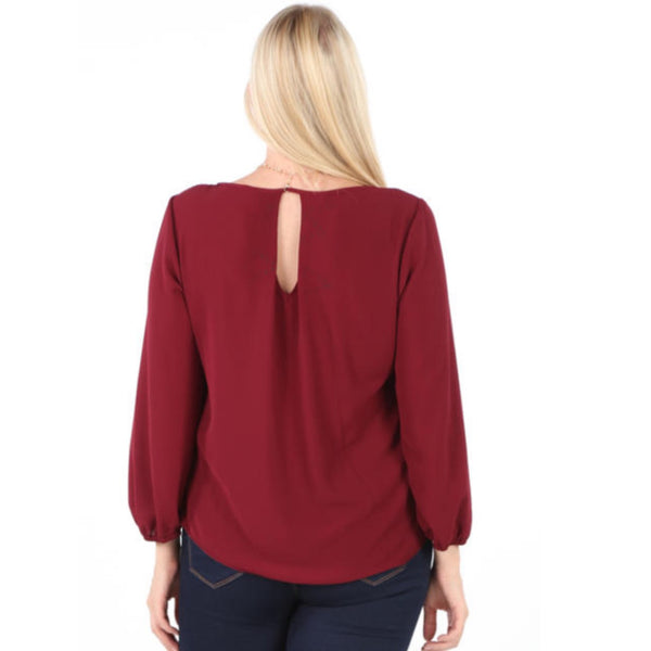 ROUND NECK SOLID TOP-PLUS SIZE - FantasticFit Boutique