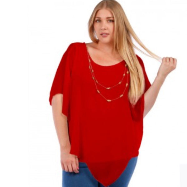 Plus Size Layered Chiffon Top - FantasticFit Boutique