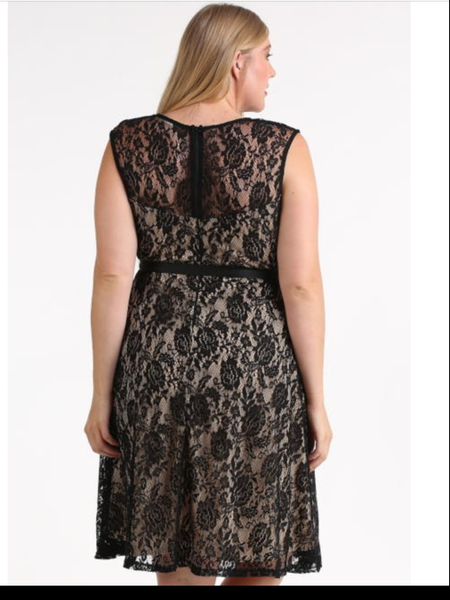 Laced Flared Dress - FantasticFit Boutique