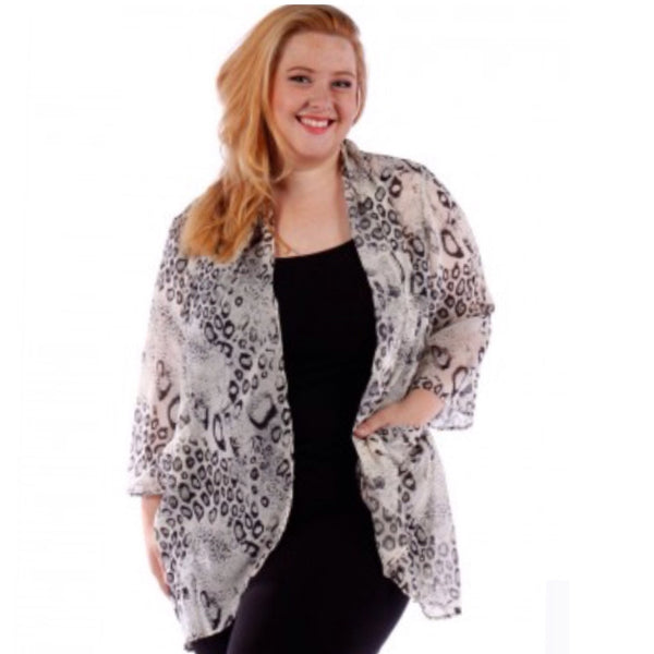 Ivory Cheetach Plus Size Cardigans - FantasticFit Boutique