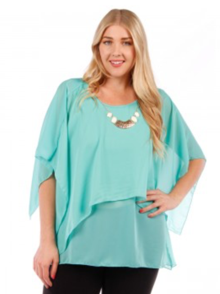 Women's Plus Size Layered Chiffon Top – FantasticFit Boutique